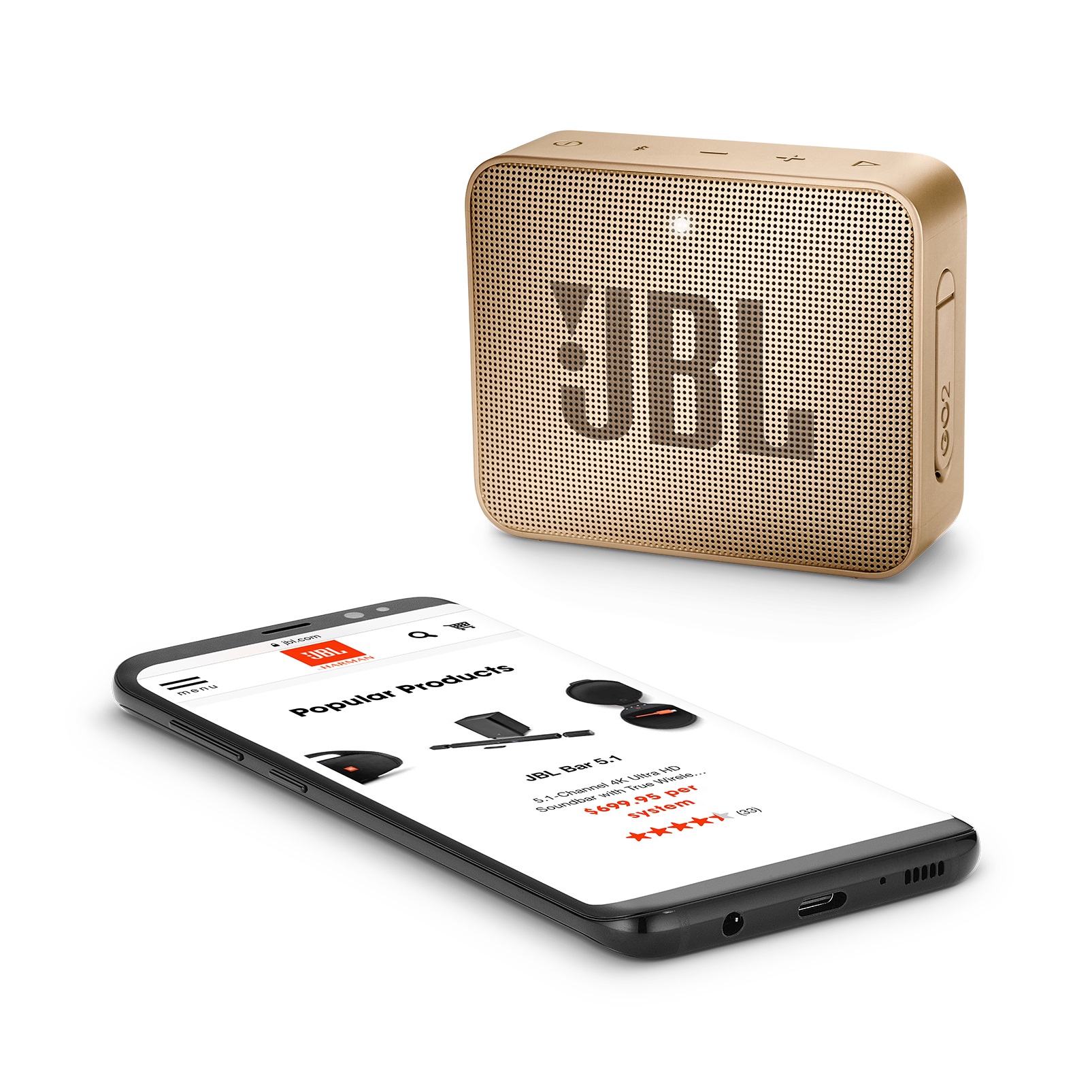 Портативная акустика JBL GO 2 светло коричневый купить в интернет-магазине  Премьер Техно. Цена, фото, характеристики, доставка