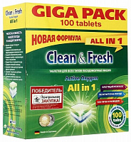 Clean&Fresh Таблетки для ПММ All in1 100 штук (GIGA PACK)