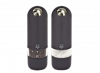 PEUGEOT Набор мельниц для соли и перца электрическая, 17см, цвет: черный, кварц, Alaska Duo