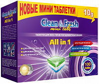 Clean&Fresh Таблетки для ПММ All in1 mini tabs 100 шт